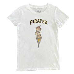 Pittsburgh Pirates Tiny Turnip Women's Triple Scoop T-Shirt White