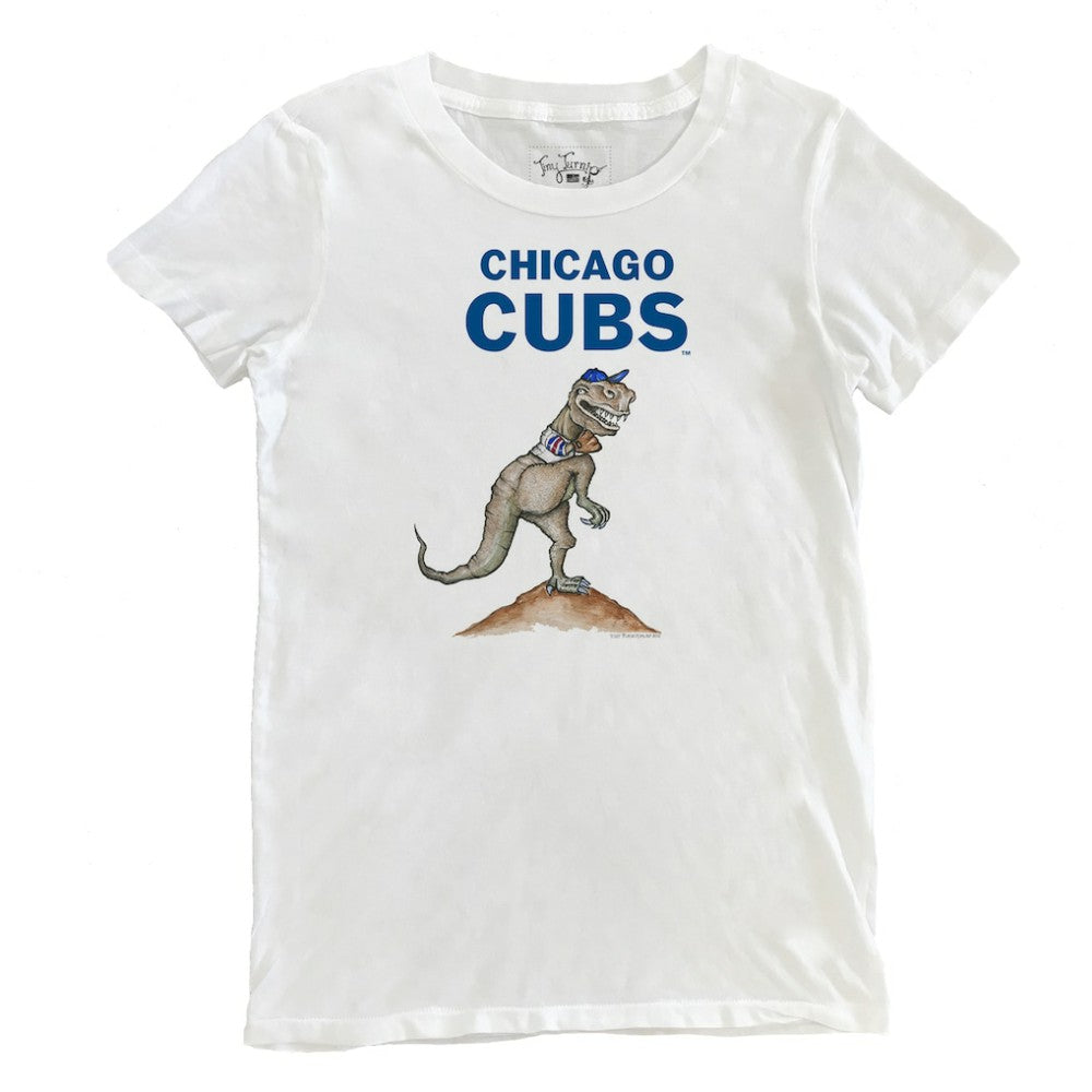 Chicago Cubs Tiny Turnip Women's TT Rex T-Shirt White