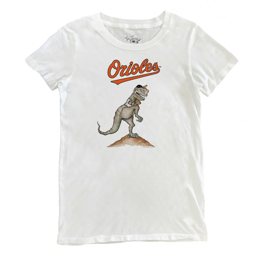 Baltimore Orioles Tiny Turnip Women's TT Rex T-Shirt White