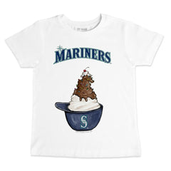 Seattle Mariners Tiny Turnip Youth Sundae Helmet T-Shirt White