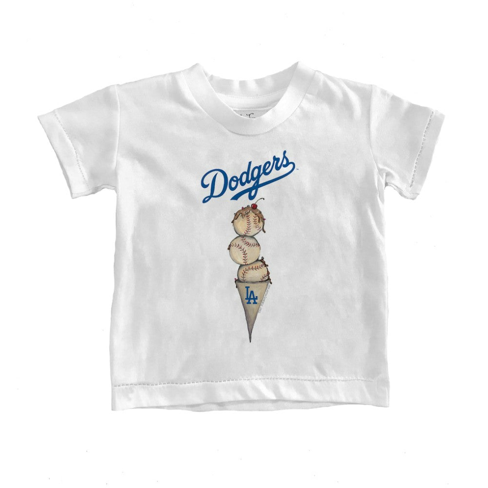 Los Angeles Dodgers Tiny Turnip Youth Triple Scoop T-Shirt White