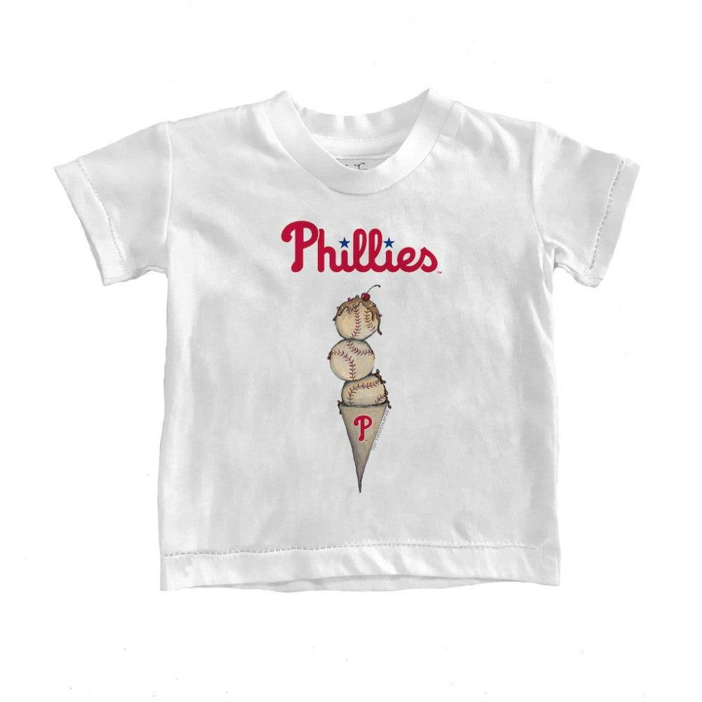 Philadelphia Phillies Tiny Turnip Youth Triple Scoop T-Shirt White