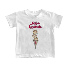 St. Louis Cardinals Tiny Turnip Youth Triple Scoop T-Shirt White