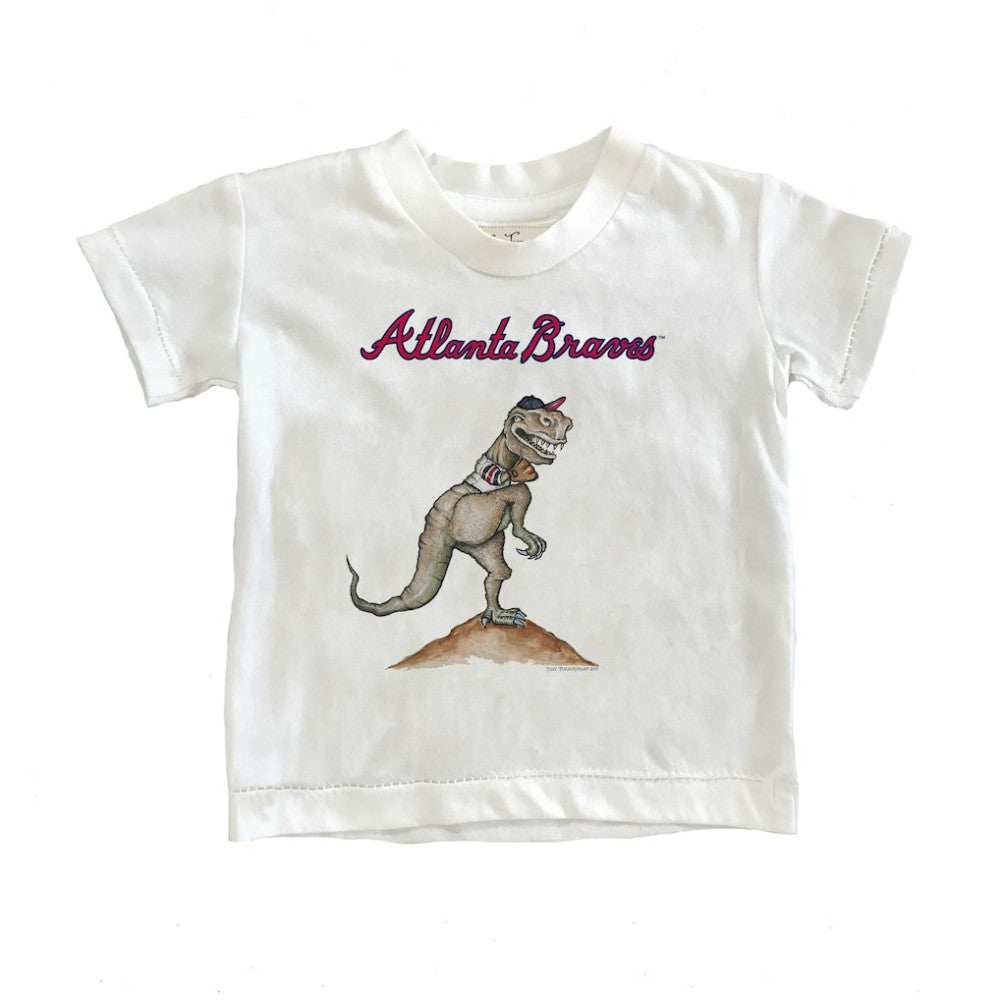 Atlanta Braves Tiny Turnip Youth TT Rex T-Shirt White