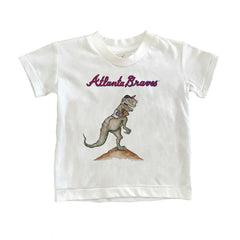 Atlanta Braves Tiny Turnip Youth TT Rex T-Shirt White