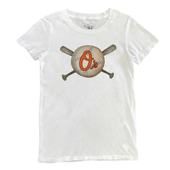 Baltimore Orioles Tiny Turnip Women's Baseball Crossbats T-Shirt White