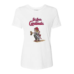 St. Louis Cardinals Tiny Turnip Women's Kate the Catcher T-Shirt White
