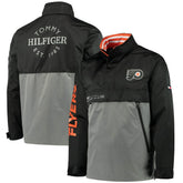 Philadelphia Flyers Tommy Hilfiger Anorak Quarter-Zip Hoodie Jacket Black/Gray