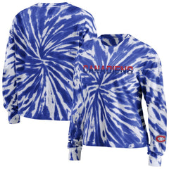 Montreal Canadiens WEAR by Erin Andrews Women's Tie-Dye Long Sleeve T-Shirt Navy