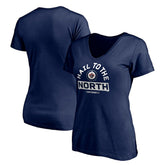 Winnipeg Jets Women's Hail to the North V-Neck T-Shirt Navy