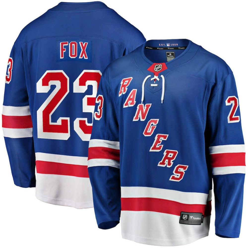 Adam Fox New York Rangers Fanatics Home Breakaway Replica Jersey Blue