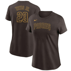 Fernando Tatis Jr. San Diego Padres Women's Name & Number T-Shirt Brown | Nike