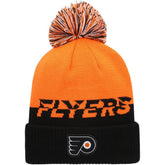 Philadelphia Flyers adidas COLD.RDY Cuffed Knit Hat with Pom Orange/Black