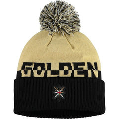 Vegas Golden Knights adidas COLD.RDY Cuffed Knit Hat with Pom Gold/Black
