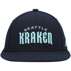 Seattle Kraken adidas Team Snapback Hat Deep Sea Blue