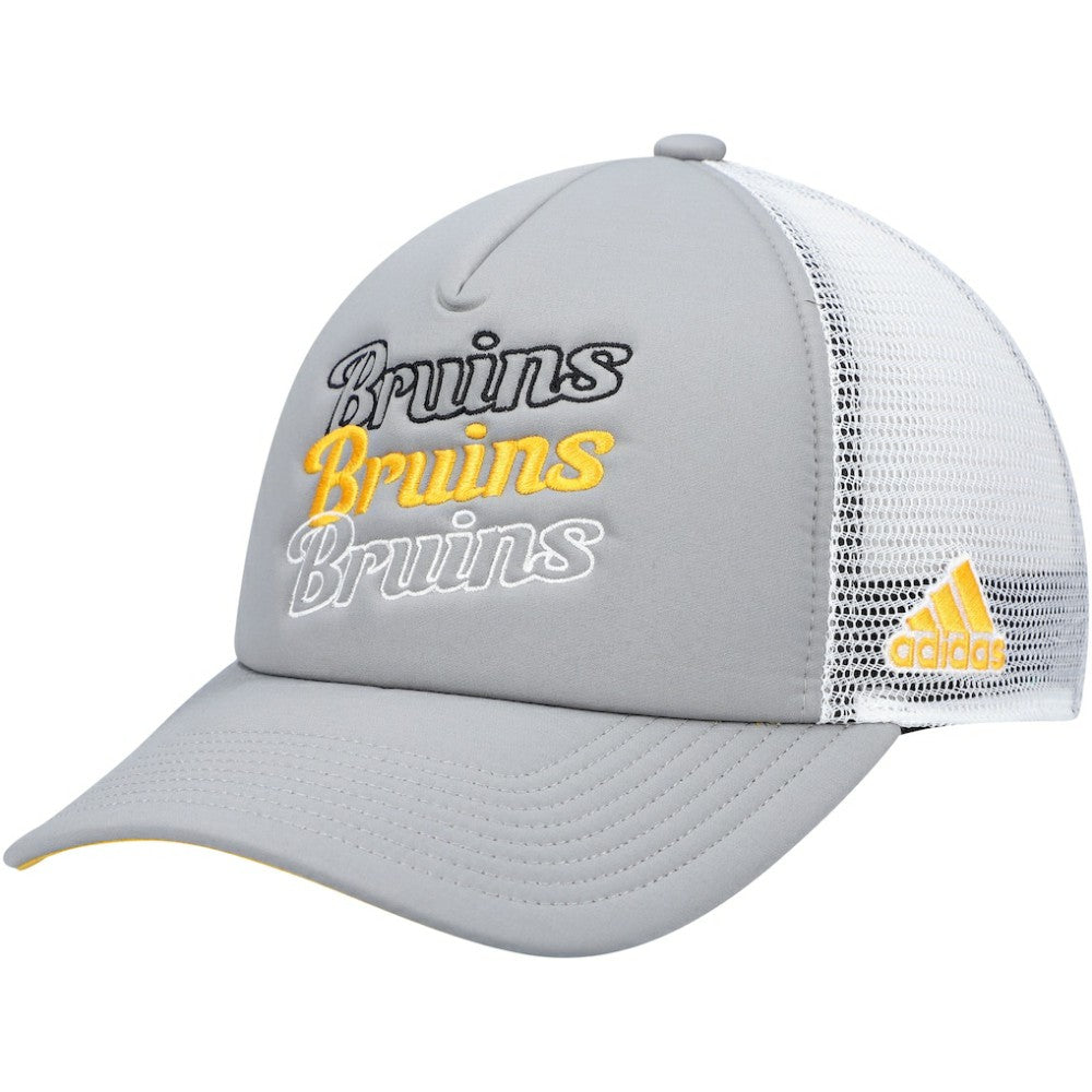 Boston Bruins adidas Women's Foam Trucker Snapback Hat Gray/White
