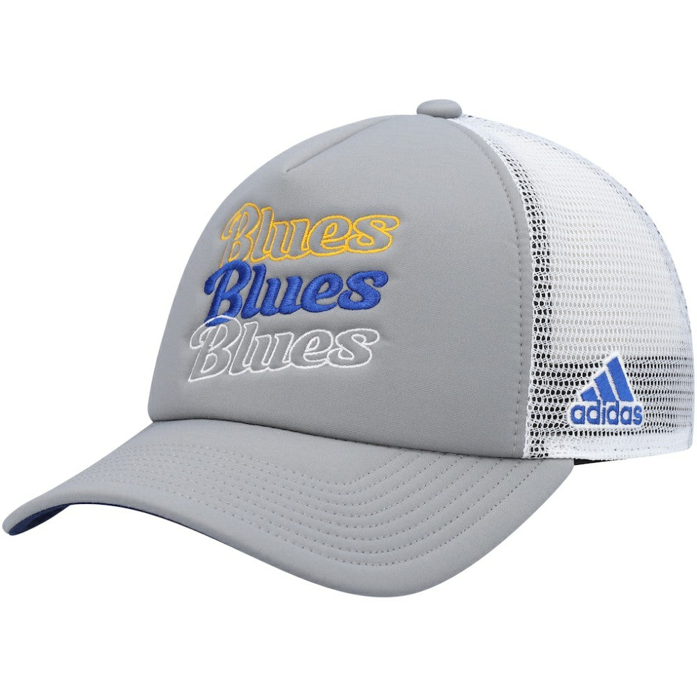 St. Louis Blues adidas Women's Foam Trucker Snapback Hat Gray/White