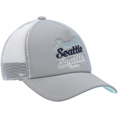 Seattle Kraken adidas Women's Foam Trucker Snapback Hat Gray/White