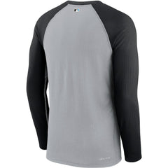 Miami Marlins Game Authentic Collection Performance Raglan Long Sleeve T-Shirt Gray/Black | Nike