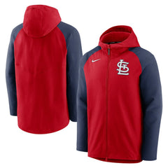 St. Louis Cardinals Authentic Collection Performance Raglan Full-Zip Hoodie Red/Navy | Nike