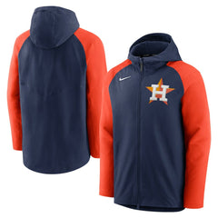 Houston Astros Authentic Collection Performance Raglan Full-Zip Hoodie Navy/Orange | Nike