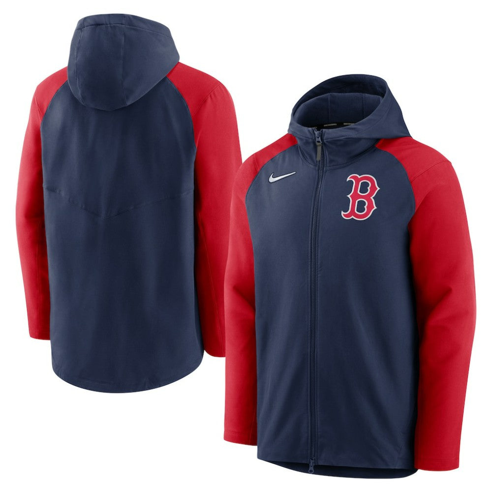Boston Red Sox Authentic Collection Performance Raglan Full-Zip Hoodie Navy/Red | Nike