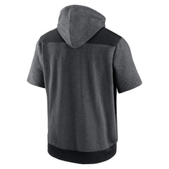 Chicago White Sox Authentic Collection Dry Flux Performance Quarter-Zip Short Sleeve Hoodie Heathered Charcoal/Black | Nike