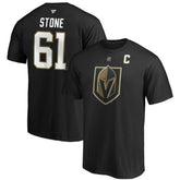 Mark Stone Vegas Golden Knights Fanatics Authentic Stack Player Name & Number Captain Patch T-Shirt Black
