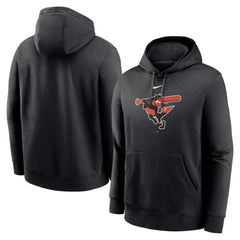 Baltimore Orioles Alternate Logo Club Pullover Hoodie Black | Nike