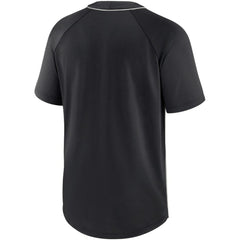 Chicago White Sox City Plate Performance Henley Raglan T-Shirt Black/Silver | Nike