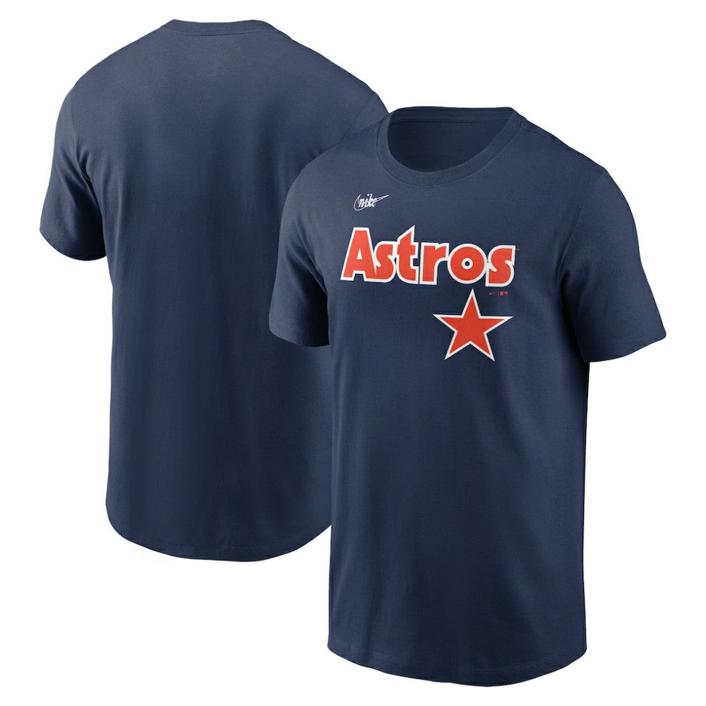 Houston Astros Cooperstown Collection Wordmark T-Shirt Navy | Nike