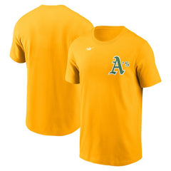 Athletics Cooperstown Collection Wordmark T-Shirt Gold | Nike