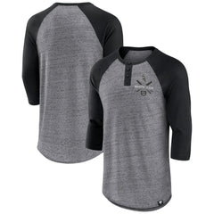 Chicago White Sox Iconic Above Heat Speckled Raglan Henley 3/4 Sleeve T-Shirt Heathered Gray/Black
