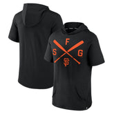 San Francisco Giants Iconic Rebel Short Sleeve Hooded Top Black