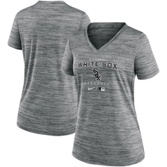 Chicago White Sox Women's Authentic Collection Velocity Performance V-Neck T-Shirt Anthracite | Nike