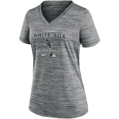 Chicago White Sox Women's Authentic Collection Velocity Performance V-Neck T-Shirt Anthracite | Nike