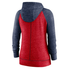 Los Angeles Angels Women's Split Wordmark Gym Vintage Raglan Lightweight Full-Zip Hoodie Heather Red/Heather Navy | Nike