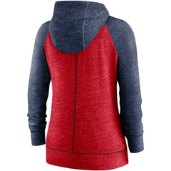 St. Louis Cardinals Women's Split Wordmark Gym Vintage Raglan Lightweight Full-Zip Hoodie Heather Red/Heather Navy | Nike