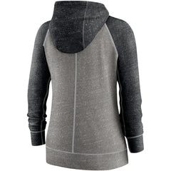 Chicago White Sox Women's Split Wordmark Gym Vintage Raglan Lightweight Full-Zip Hoodie Heather Charcoal/Heather Black | Nike