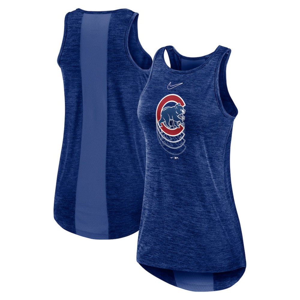 Chicago Cubs Women's Logo Fade High Neck Performance Tank Top Royal | Nike