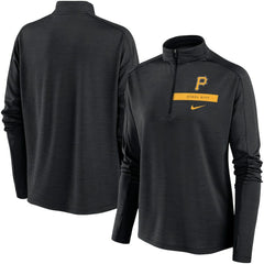 Pittsburgh Pirates Women's Primetime Local Touch Pacer Quarter-Zip Top Black | Nike