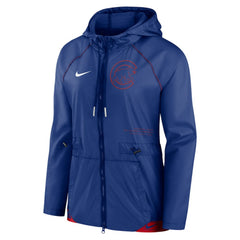 Chicago Cubs Women's Statement Raglan Full-Zip Hoodie Jacket Royal/Red | Nike