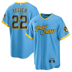 Christian Yelich Milwaukee Brewers City Connect Replica Player Jersey Powder Blue | Nike