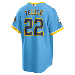 Christian Yelich Milwaukee Brewers City Connect Replica Player Jersey - Powder Blue