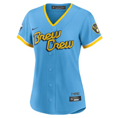 Christian Yelich Milwaukee Brewers Women's City Connect Replica Player Jersey - Powder Blue