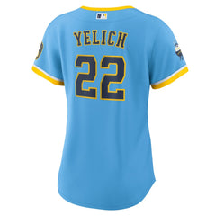 Christian Yelich Milwaukee Brewers Women's City Connect Replica Player Jersey - Powder Blue
