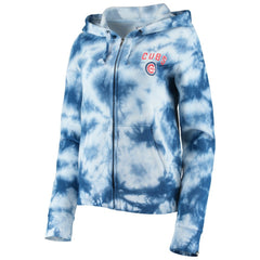 Chicago Cubs Women's Tie-Dye Fleece Full-Zip Hoodie Royal | New Era