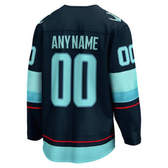 Seattle Kraken Fanatics Home Breakaway Custom Jersey Deep Sea Blue