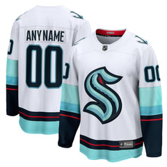 Seattle Kraken Fanatics Away Breakaway Custom Jersey White