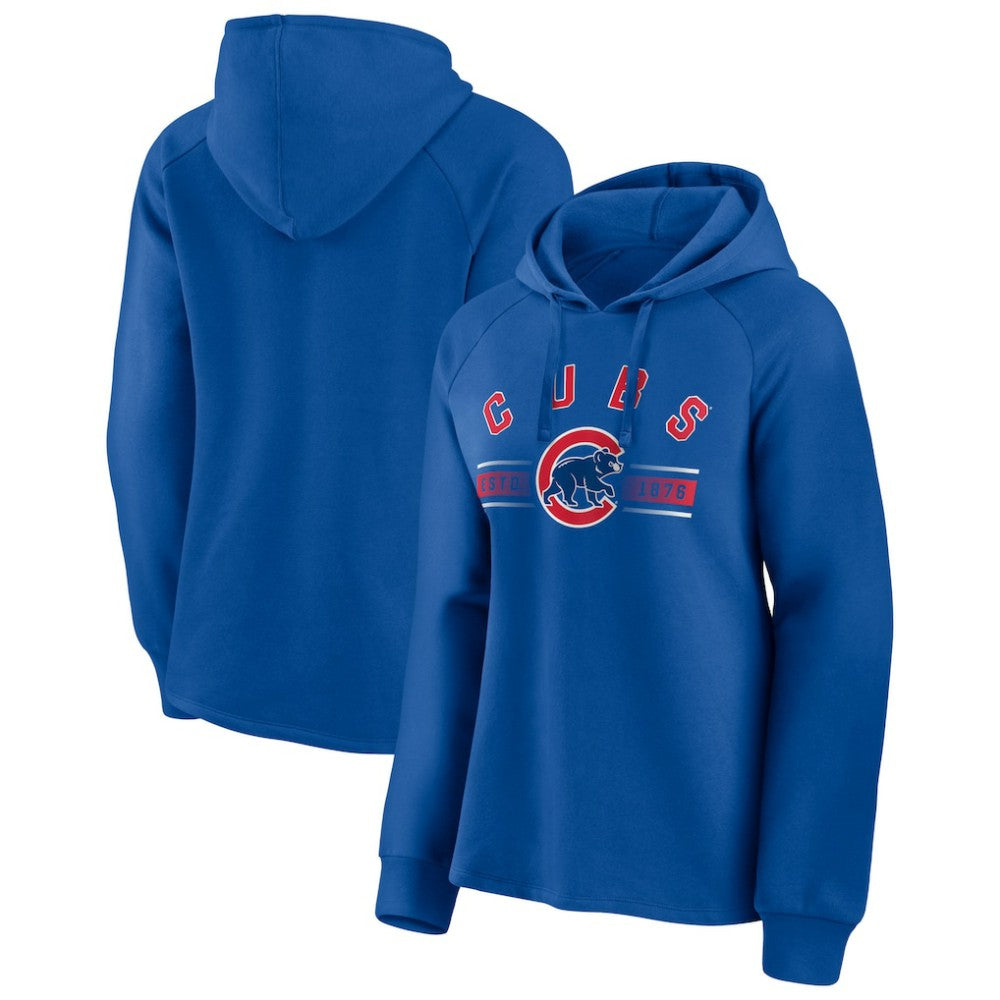 Chicago Cubs Women's Perfect Play Raglan Pullover Hoodie Royal